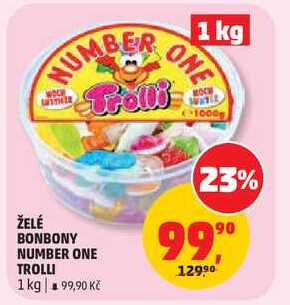 ŽELÉ BONBONY NUMBER ONE TROLLI, 1 kg 