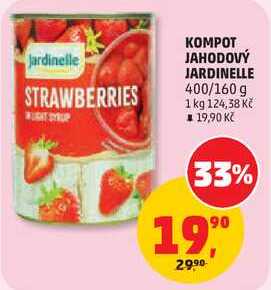 KOMPOT JAHODOVÝ JARDINELLE, 400/160 g  