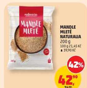 MANDLE MLETÉ NATURALIA, 200 g