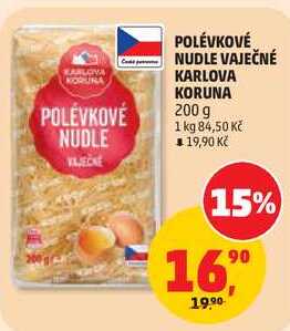 POLÉVKOVÉ NUDLE VAJEČNÉ KARLOVA KORUNA, 200 g