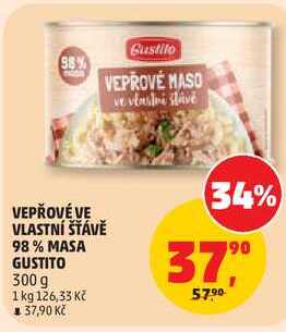VEPŘOVÉ VE VLASTNÍ ŠŤÁVĚ 98% GUSTITO, 300 g