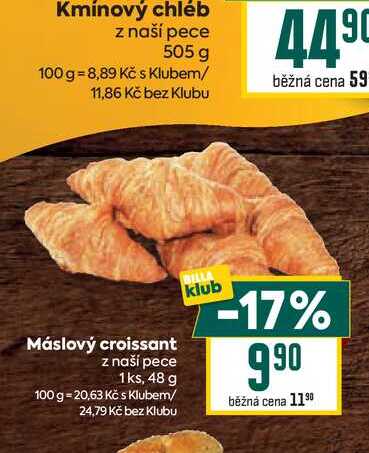 Máslový croissant z naší pece 1ks, 48 g