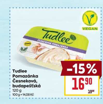 Tudlee Pomazánka Česneková, budapešťská 120 g