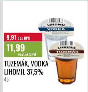 TUZEMÁK, VODKA LIHOMIL 37,5%, 4cl 