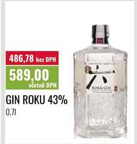 GIN ROKU 43%, 0,71 