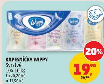 KAPESNÍČKY WIPPY, 3vrstvé, 10x 10 ks