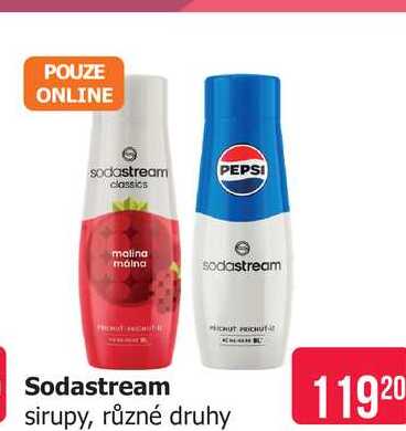 Sodastream sirupy, různé druhy