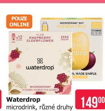 Waterdrop microdrink, různé druhy