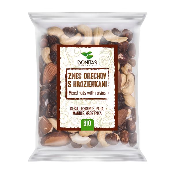 BONITAS BIO Směs ořechů s rozinkami