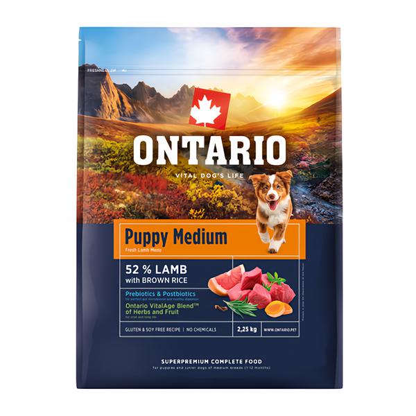 Ontario Krmivo Medium Lamb & Brown Rice pro štěňata