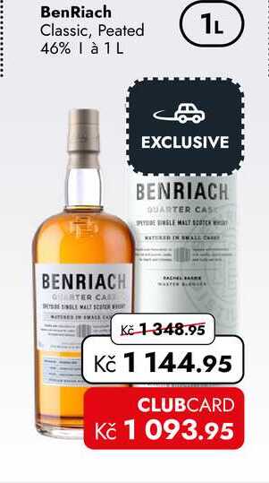 BenRiach Classic, Peated 46% 1 à 1 L