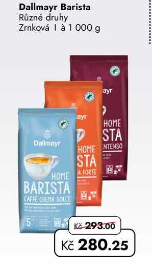 Dallmayr Barista Různé druhy Zrnková 1000 g
