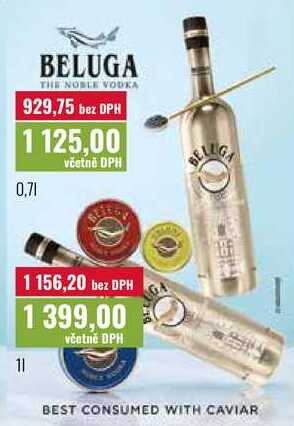 BELUGA THE NOBLE VODKA 0,7l, 1l
