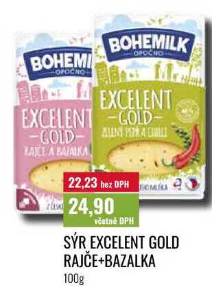 SÝR EXCELENT GOLD RAJČE+BAZALKA 100g  