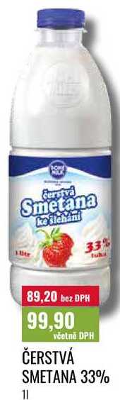ČERSTVÁ SMETANA 33% 1l