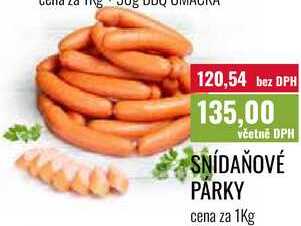 SNÍDAŇOVÉ PARKY cena za 1Kg