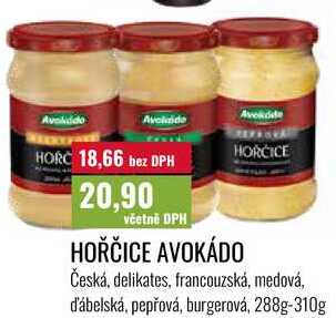 HOŘČICE AVOKÁDO 288g-310g 