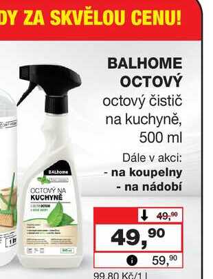 BALHOME octový čistič na kuchyně, 500 ml