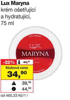 Lux Maryna krém ošetřující a hydratující, 75 ml