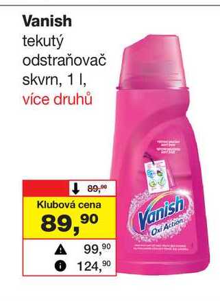 Vanish tekutý odstraňovač skvrn, 1l