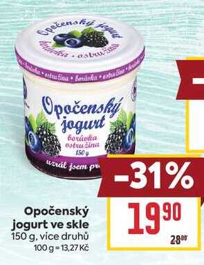 Opočenský jogurt ve skle 150 g