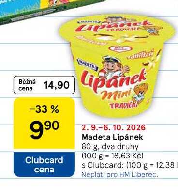 Madeta Lipánek, 80 g