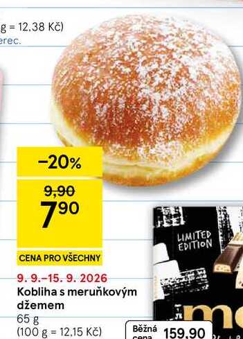 Kobliha s meruňkovým džemem, 65 g   