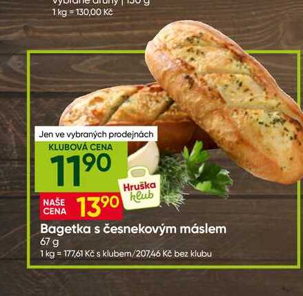 Bagetka s česnekovým máslem 67 g
