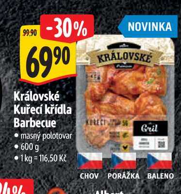  Královské Kuřecí křídla Barbecue 600 g