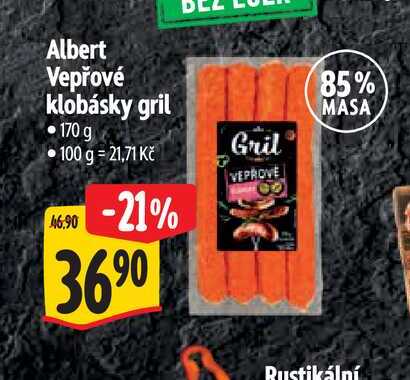Albert Vepřové klobásky gril 170 g