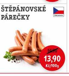 ŠTĚPÁNOVSKÉ PÁREČKY 100g 