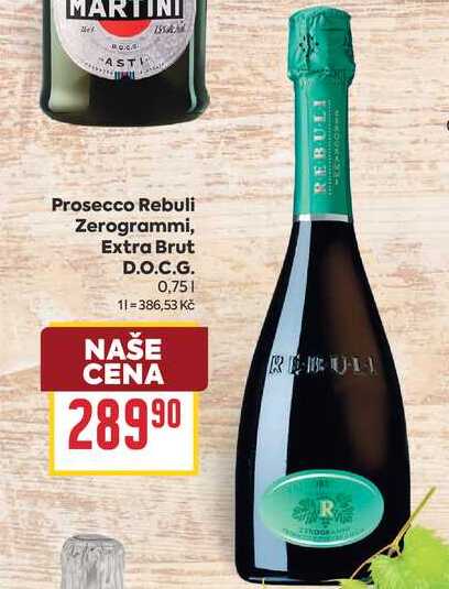 Prosecco Rebuli Zerogrammi, Extra Brut D.O.C.G. 0,75l