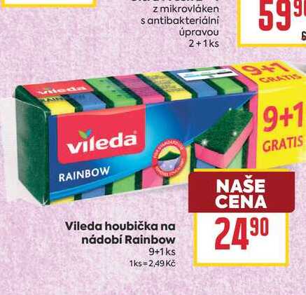 Vileda houbička na nádobí Rainbow 9+1ks