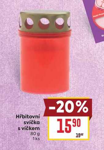 Hřbitovní svíčka s víčkem 80 g
