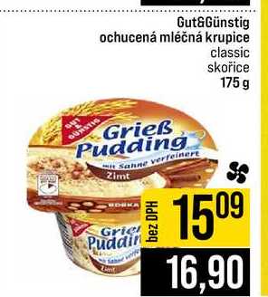 Gut&Günstig ochucená mléčná krupice classic skořice 175 g