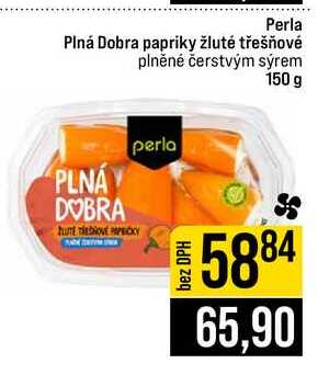 Perla Plná Dobra papriky žluté třešňové plněné čerstvým sýrem 150 g