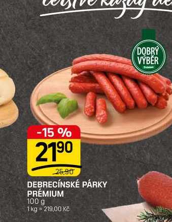 DEBRECÍNSKÉ PÁRKY PRÉMIUM 100 g