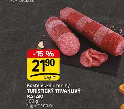 TURISTICKÝ TRVANLIVÝ SALÁM 100 g 