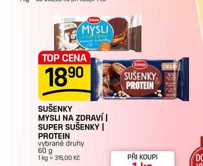 SUŠENKY MYSLI NA ZDRAVÍ | SUPER SUŠENKY | PROTEIN vybrané druhy 60g