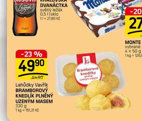 BRAMBOROVÝ KNEDLÍK PLNĚNÝ UZENÝM MASEM 330 g