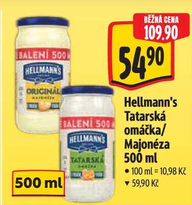 Hellmann's Tatarská omáčka/ Majonéza, 500 ml