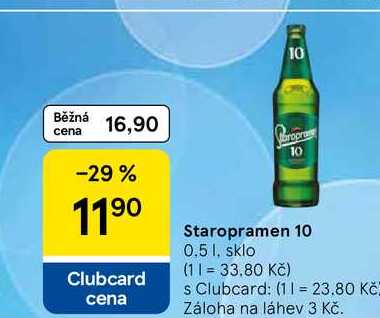 Staropramen 10, 0.5 l, sklo