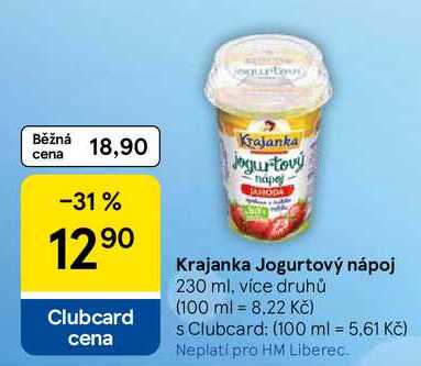 Krajanka Jogurtový nápoj, 230 ml, více druhů  