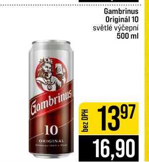 Gambrinus Originál 10 světlé výčepní 500 ml