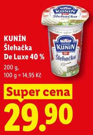 KUNÍN Šlehačka De Luxe 40%, 200 g