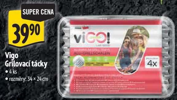 Vigo Grilovací tácky, 4 ks 