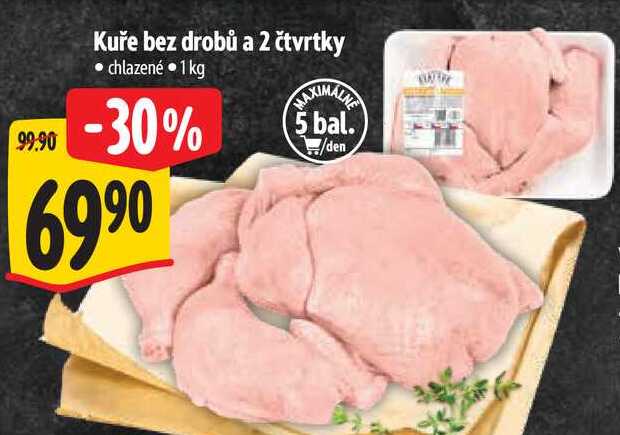 Kuře bez drobů a 2 čtvrtky, 1 kg