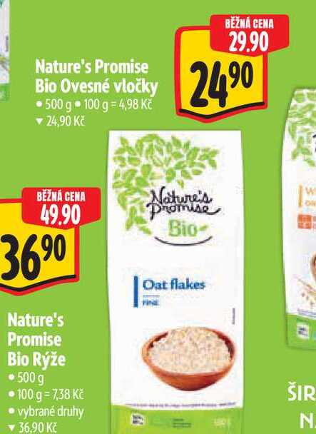 Nature's Promise Bio Ovesné vločky 500 g