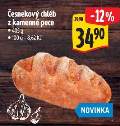 Česnekový chléb z kamenné pece, 405 g