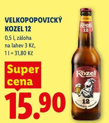 VELKOPOPOVICKÝ KOZEL 12, 0,5 l